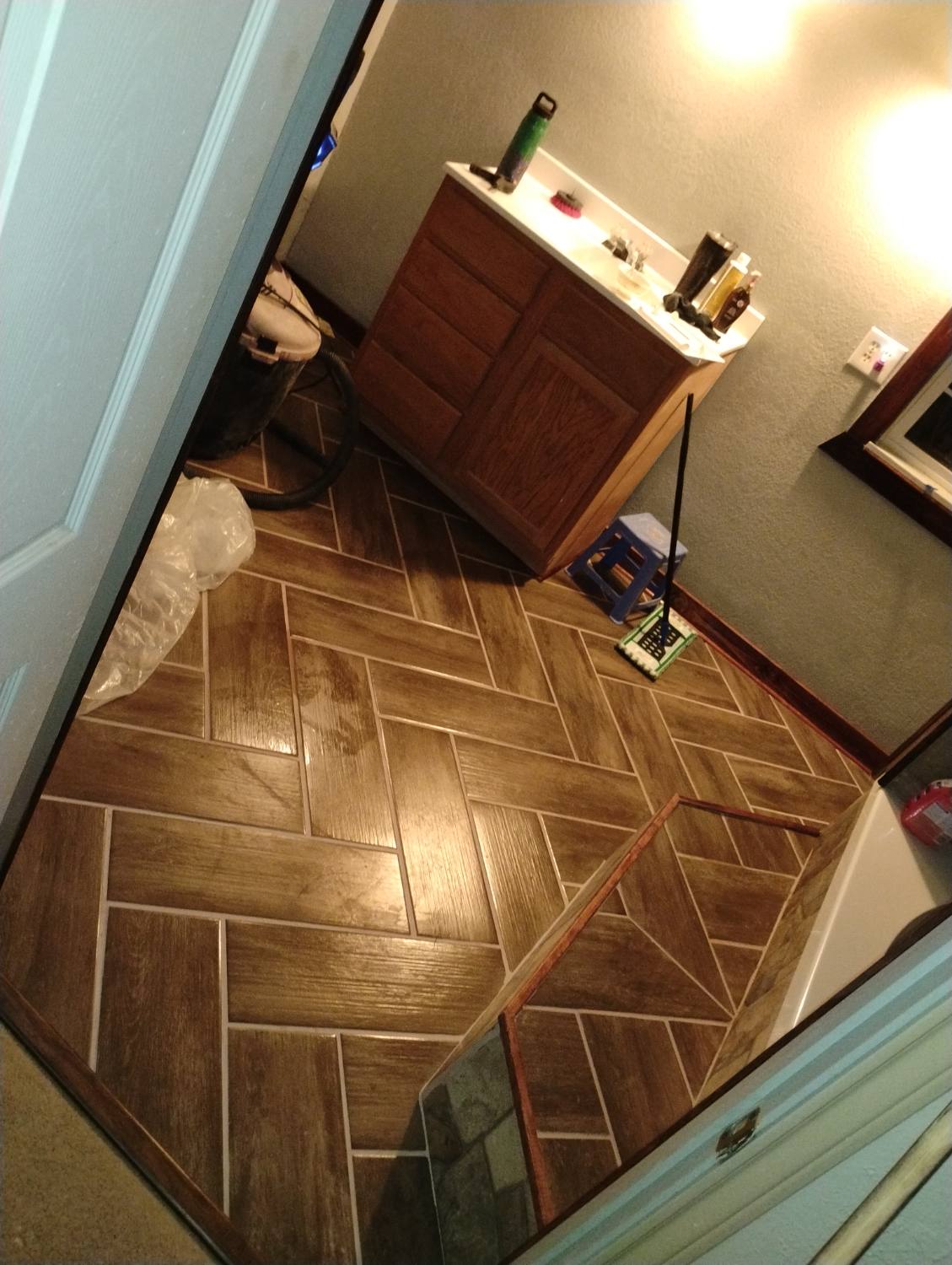 Bathroom after damage repair and remodeling