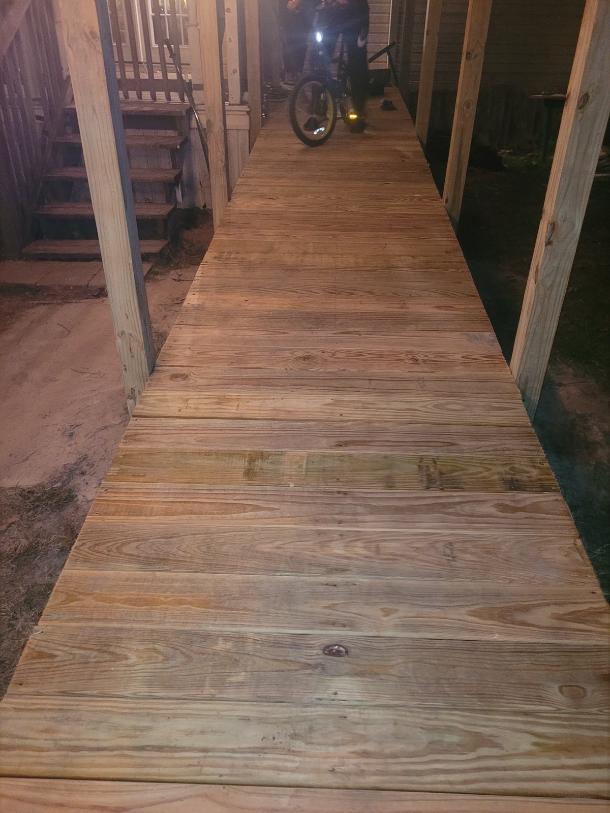 Wooden ramp walkway