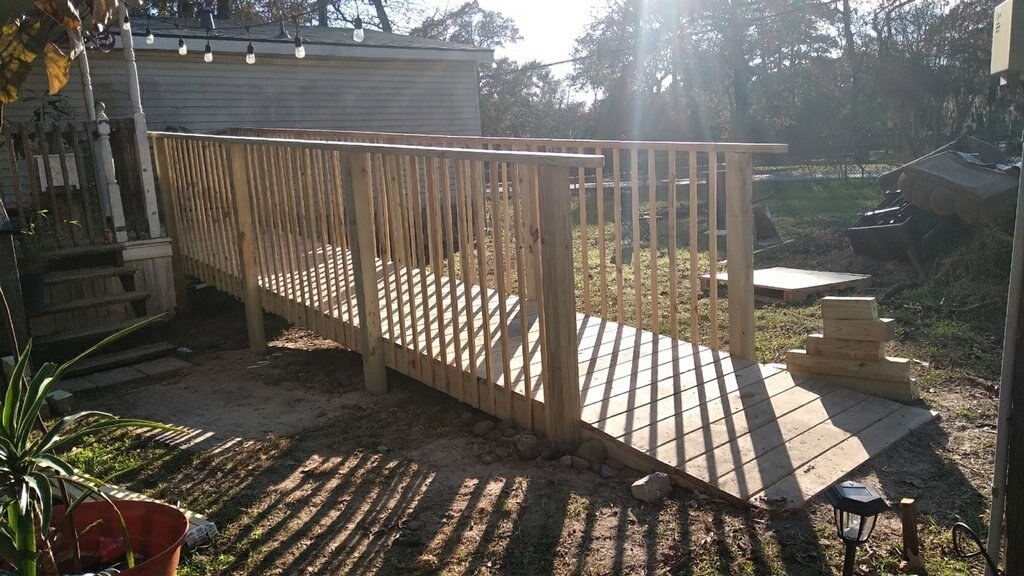 Completed wooden ramp