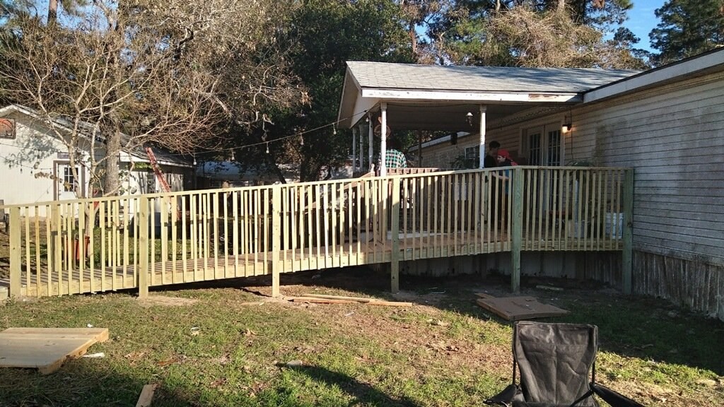Completed wooden ramp