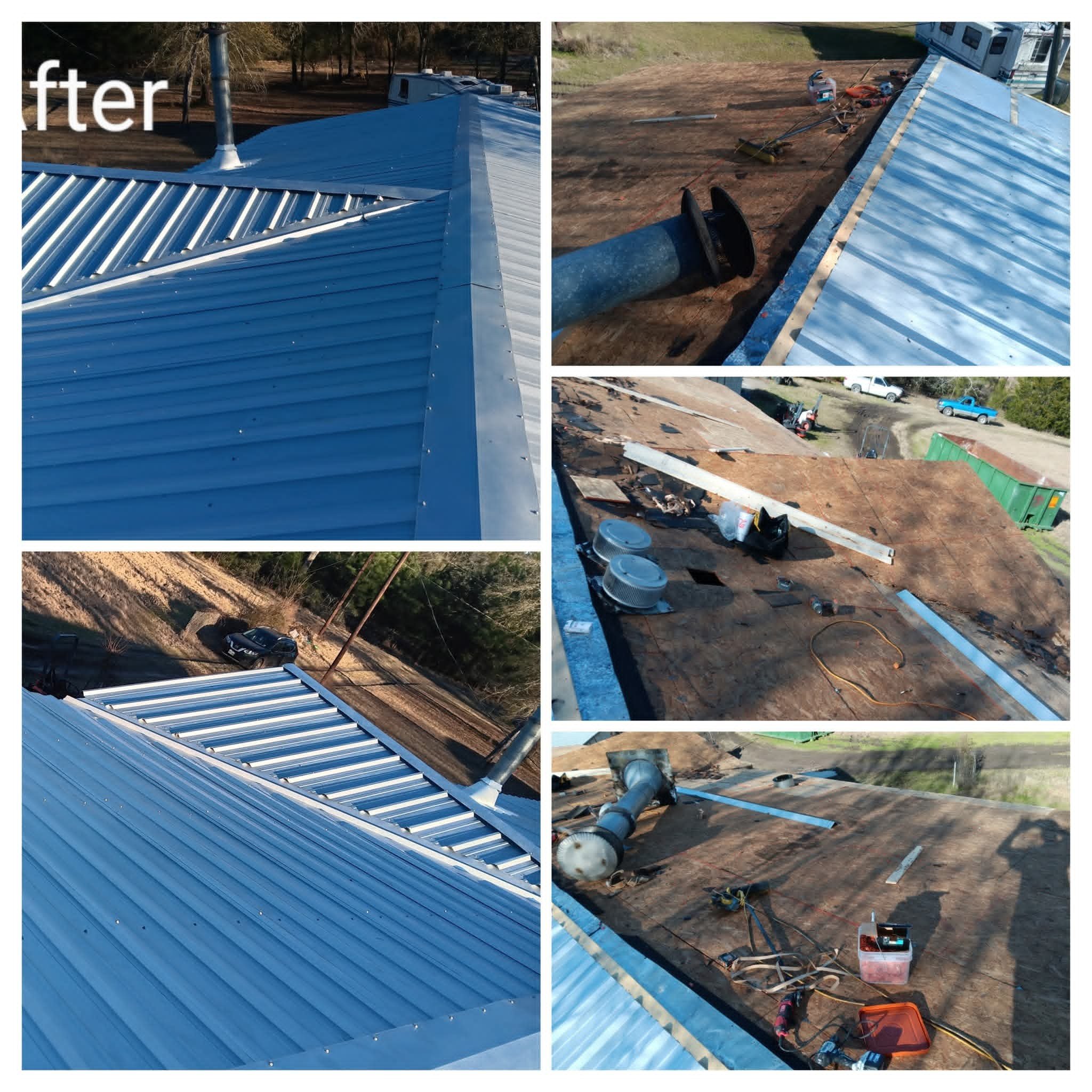 Metal roofing replacement work by East Texas Home Pros