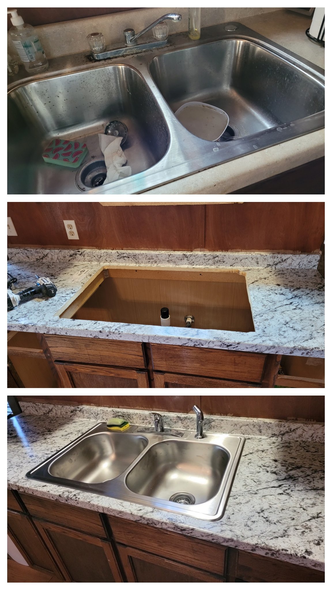 Cabinet and countertop remodeling work by East Texas Home Pros