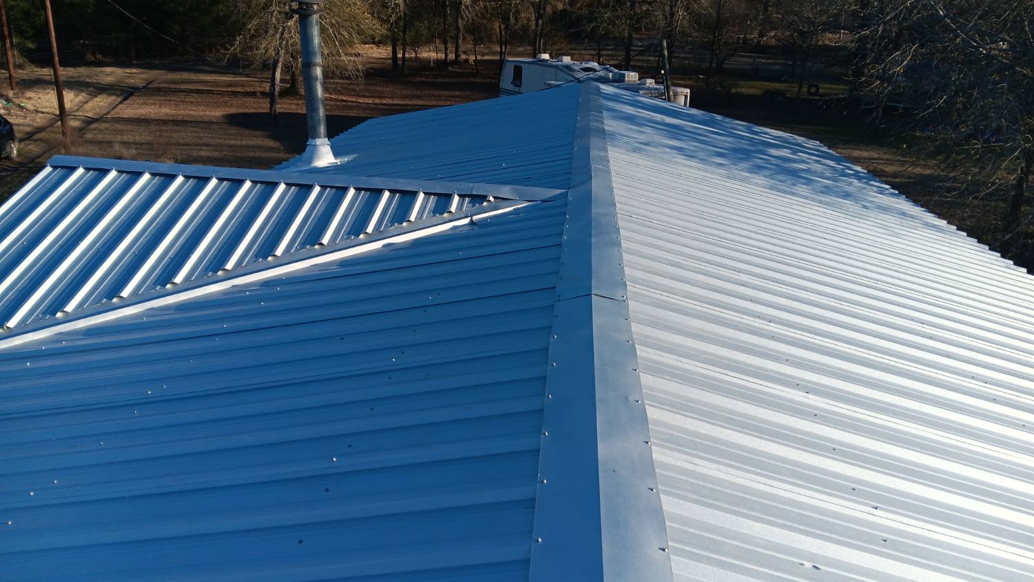 Roof after standing seam metal replacement