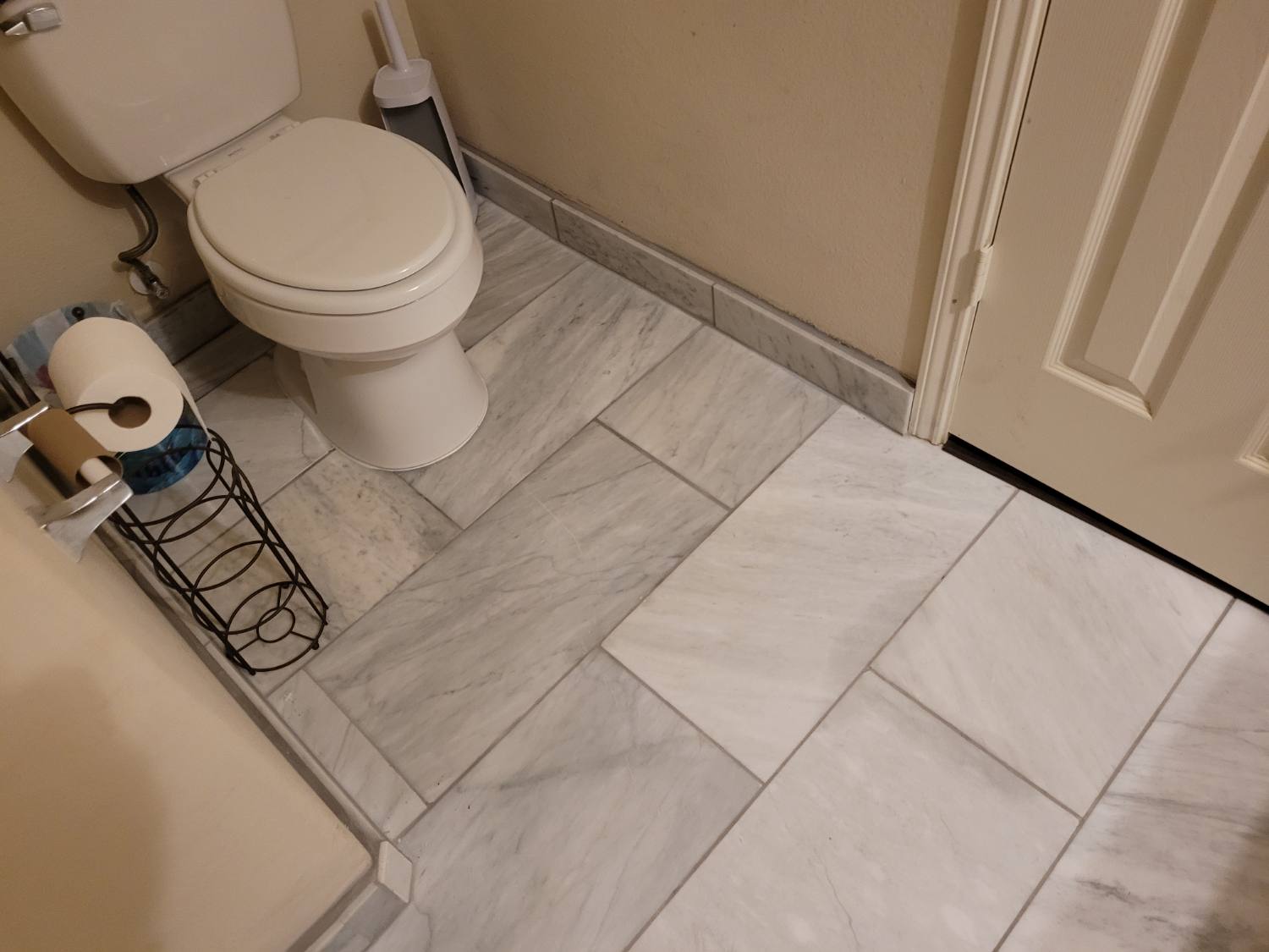 Natural stone tile in a standard pattern