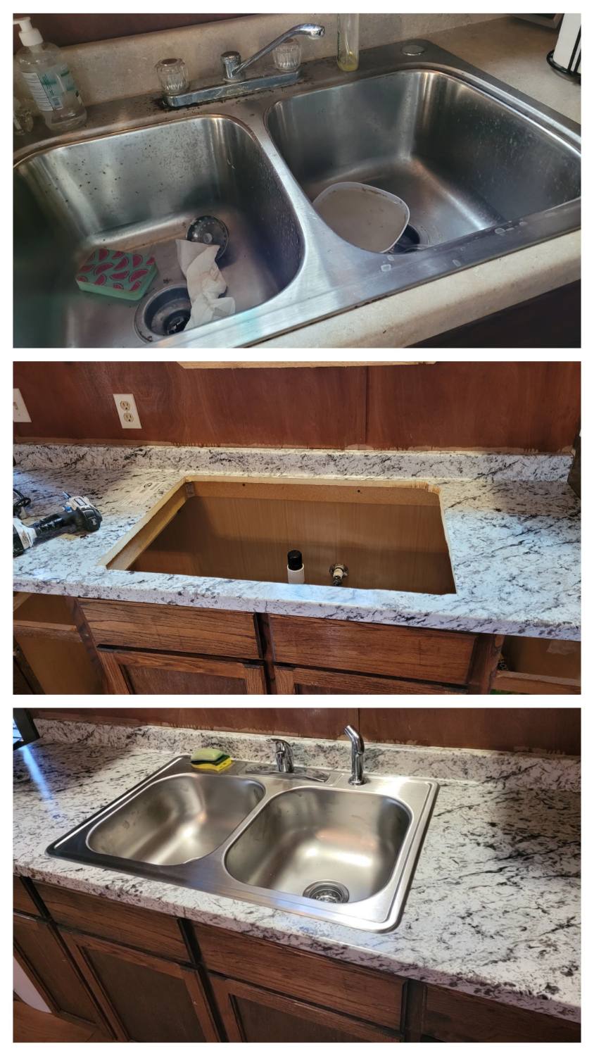 Countertop and sink replacement